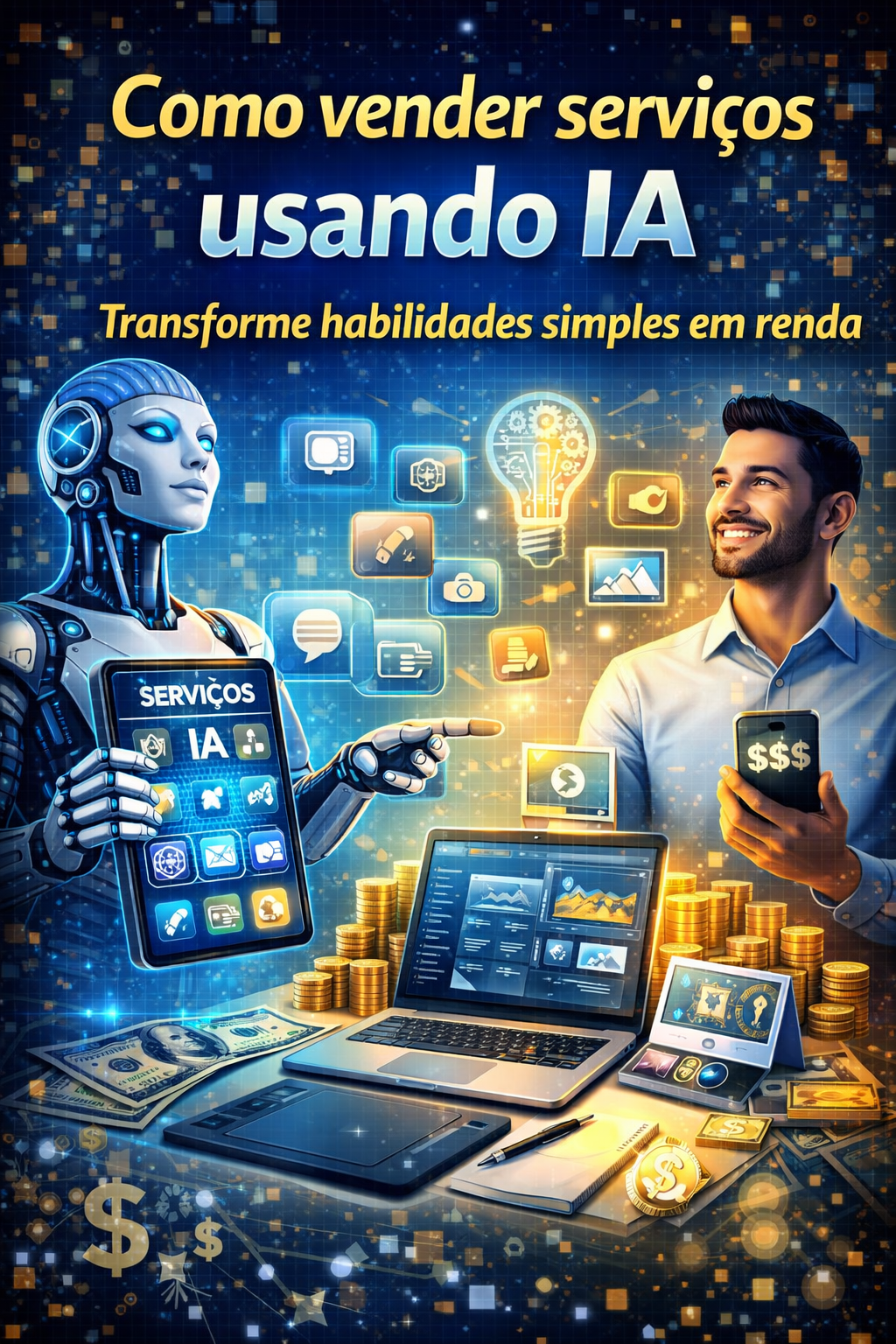 Capa do e-book 8: Venda serviços com IA — Do pitch ao pagamento